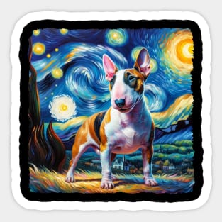 Starry Mini Bull Dog Portrait - Pet Portrait Sticker